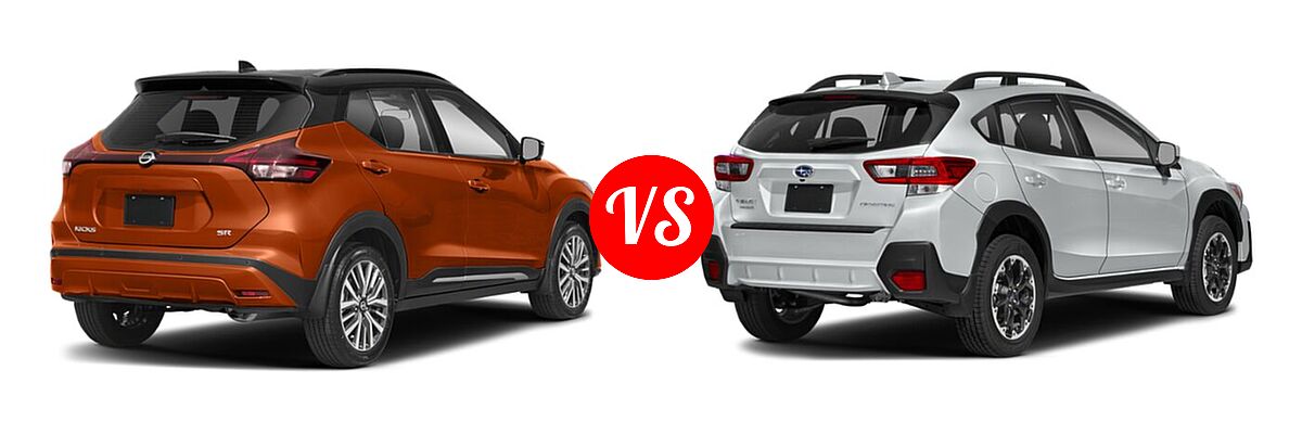 2021 Nissan Kicks SUV SR vs. 2021 Subaru Crosstrek SUV Premium - Rear Right Comparison