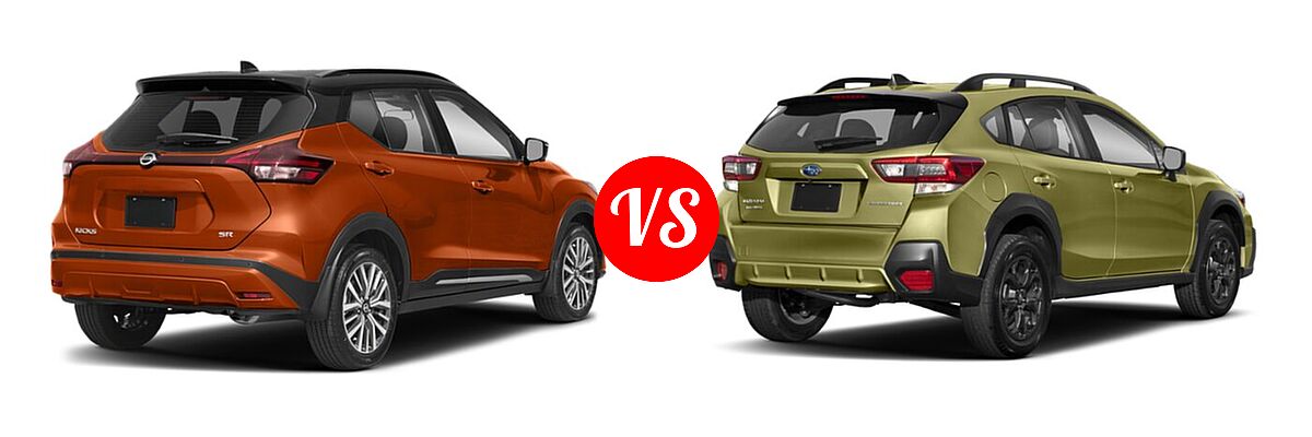 2021 Nissan Kicks SUV SR vs. 2021 Subaru Crosstrek SUV Sport - Rear Right Comparison