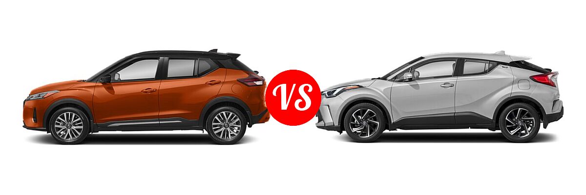 2021 Nissan Kicks SUV SR vs. 2021 Toyota C-HR SUV Limited - Side Comparison