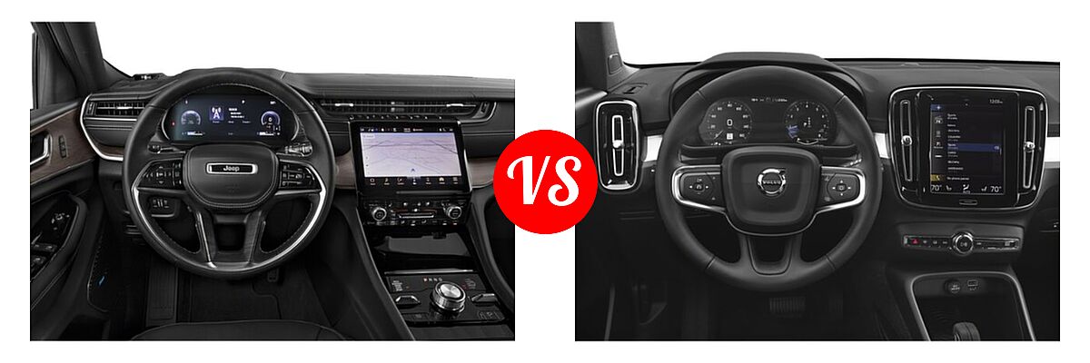 2021 Jeep Grand Cherokee L SUV Overland vs. 2019 Volvo XC40 SUV Momentum / R-Design - Dashboard Comparison