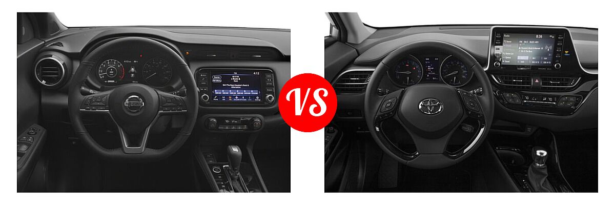 2021 Nissan Kicks SUV SR vs. 2021 Toyota C-HR SUV Limited - Dashboard Comparison