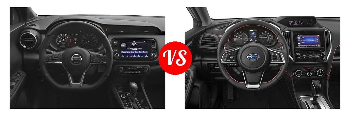 2021 Nissan Kicks SUV SR vs. 2021 Subaru Crosstrek SUV Premium - Dashboard Comparison