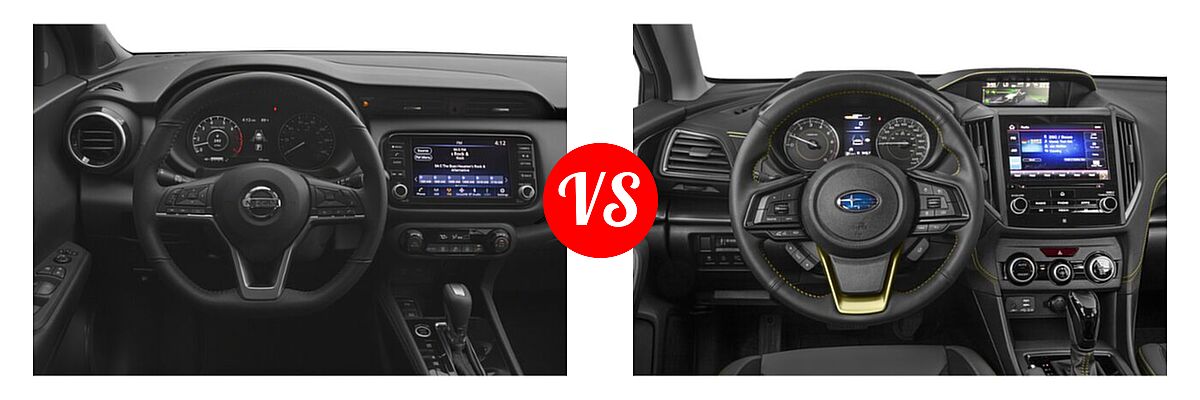 2021 Nissan Kicks SUV SR vs. 2021 Subaru Crosstrek SUV Sport - Dashboard Comparison