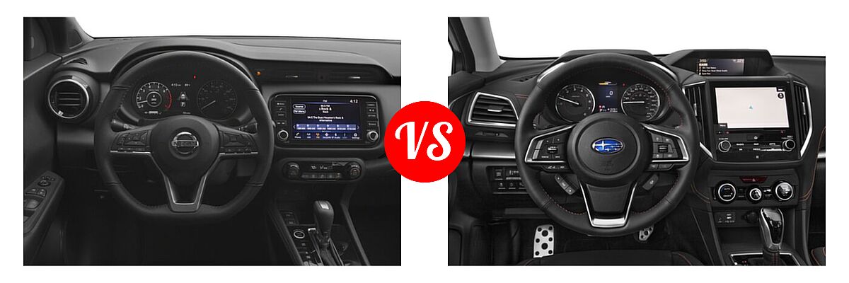 2021 Nissan Kicks SUV SR vs. 2021 Subaru Crosstrek SUV Limited - Dashboard Comparison