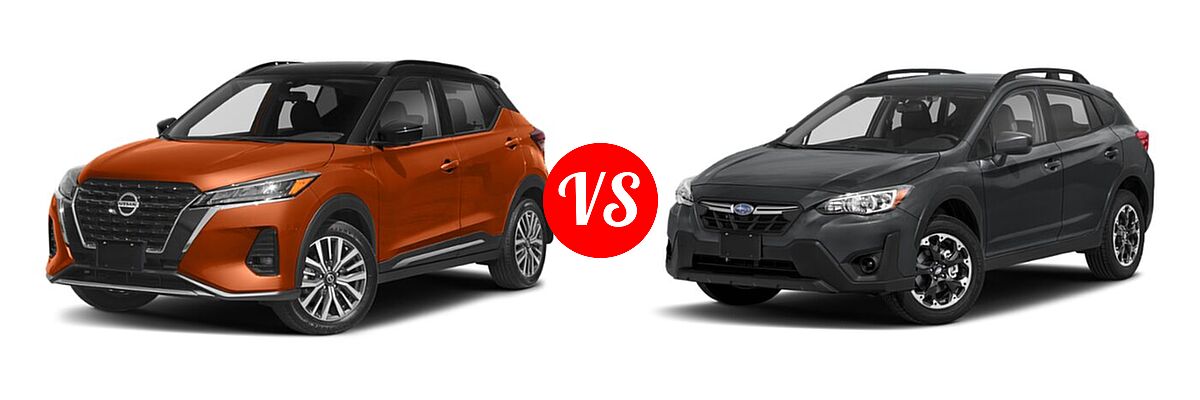 2021 Nissan Kicks SUV SR vs. 2021 Subaru Crosstrek SUV CVT / Manual - Front Left Comparison