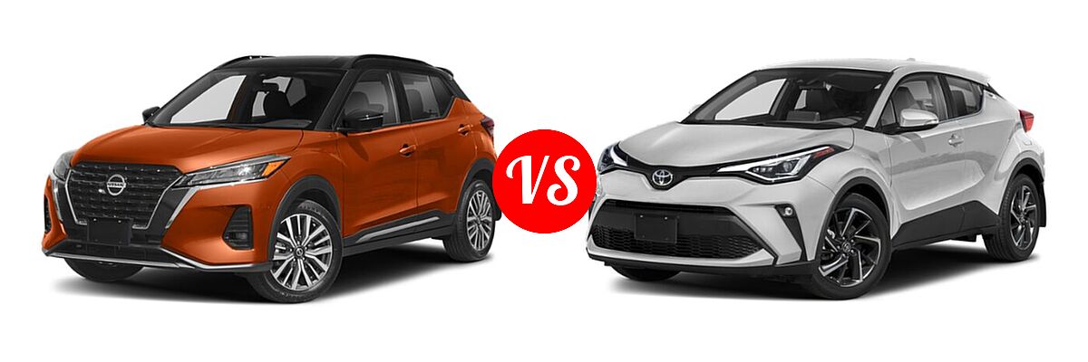 2021 Nissan Kicks SUV SR vs. 2021 Toyota C-HR SUV Limited - Front Left Comparison