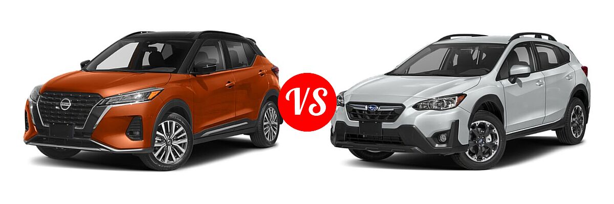 2021 Nissan Kicks SUV SR vs. 2021 Subaru Crosstrek SUV Premium - Front Left Comparison