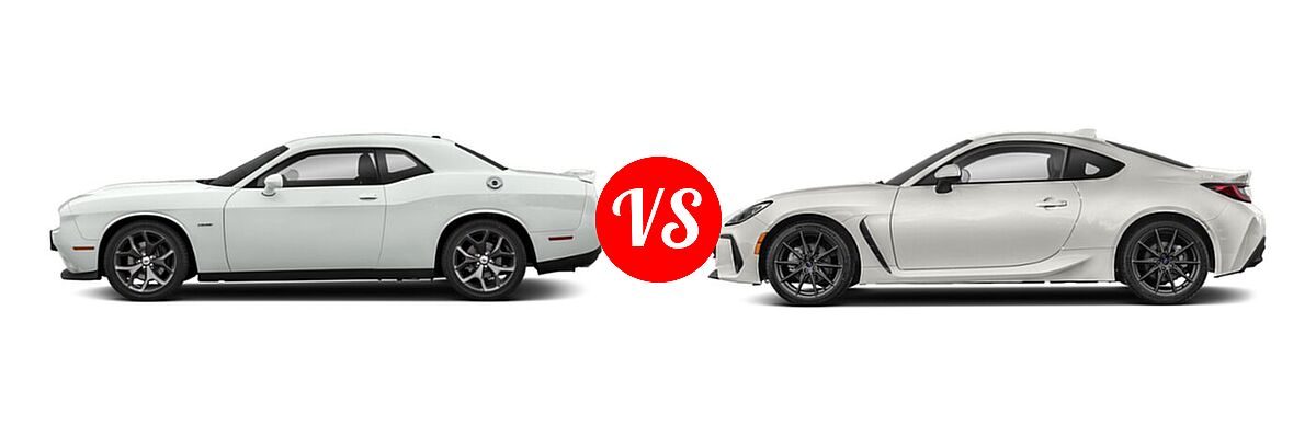 2022 Dodge Challenger Coupe GT / R/T vs. 2022 Subaru BRZ Coupe Limited - Side Comparison