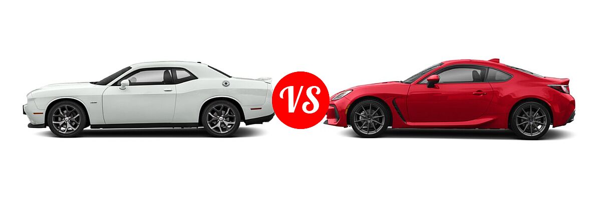 2022 Dodge Challenger Coupe GT / R/T vs. 2022 Subaru BRZ Coupe Premium - Side Comparison