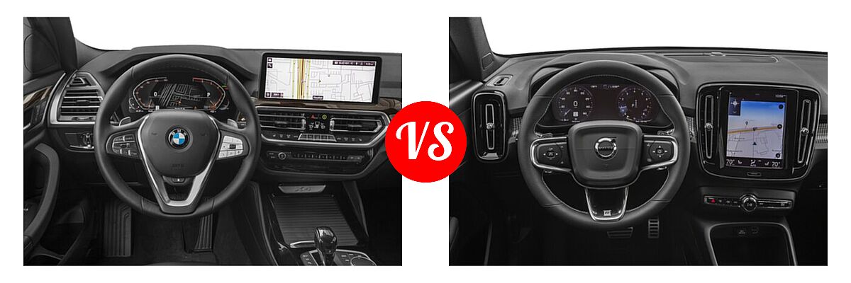 2022 BMW X4 SUV xDrive30i vs. 2019 Volvo XC40 SUV R-Design - Dashboard Comparison