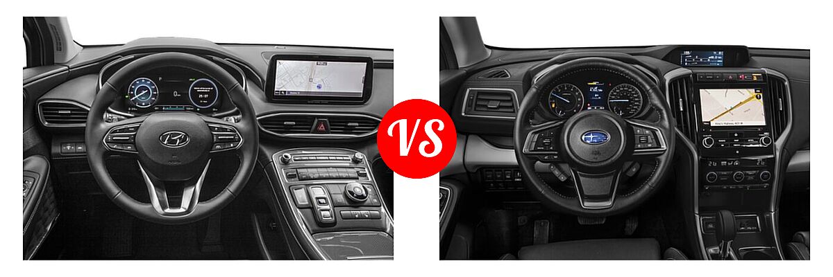 2022 Hyundai Santa Fe SUV Hybrid SEL Premium vs. 2022 Subaru Ascent SUV Premium - Dashboard Comparison