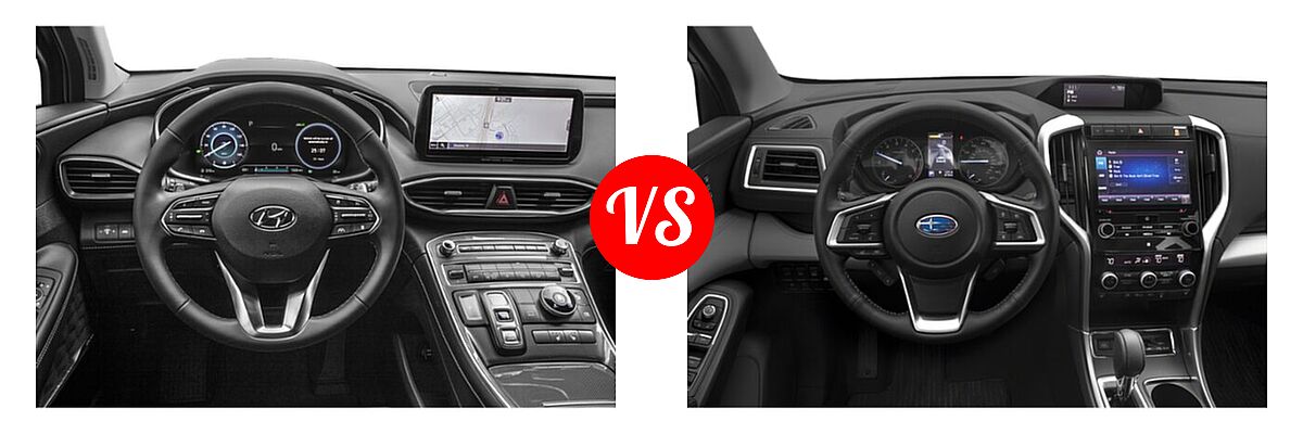 2022 Hyundai Santa Fe SUV Hybrid SEL Premium vs. 2022 Subaru Ascent SUV Limited - Dashboard Comparison