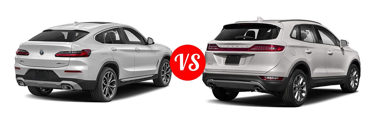2022 BMW X4 SUV xDrive30i vs. 2019 Lincoln MKC SUV Black Label / FWD / Reserve / Select / Standard - Rear Right Comparison