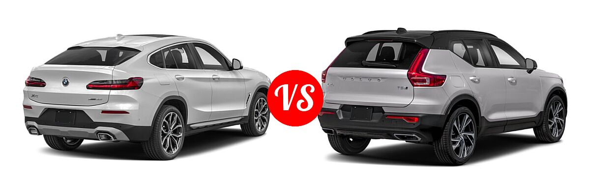 2022 BMW X4 SUV xDrive30i vs. 2019 Volvo XC40 SUV R-Design - Rear Right Comparison