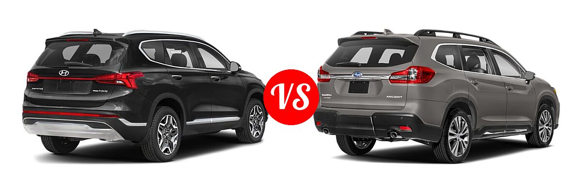2022 Hyundai Santa Fe SUV Hybrid SEL Premium vs. 2022 Subaru Ascent SUV Premium - Rear Right Comparison