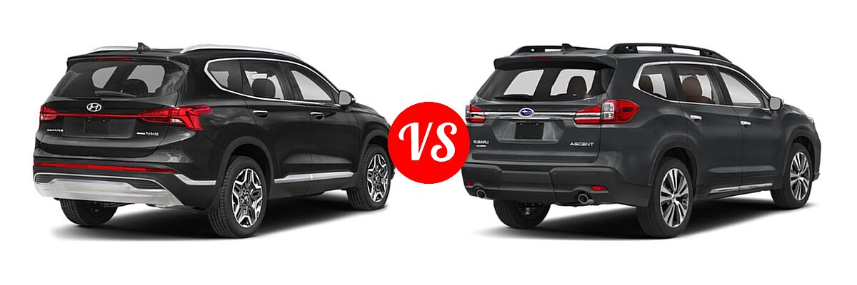 2022 Hyundai Santa Fe SUV Hybrid SEL Premium vs. 2022 Subaru Ascent SUV Touring - Rear Right Comparison