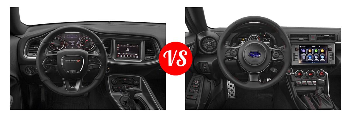 2022 Dodge Challenger Coupe GT / R/T vs. 2022 Subaru BRZ Coupe Limited - Dashboard Comparison