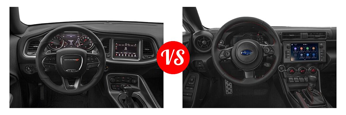 2022 Dodge Challenger Coupe GT / R/T vs. 2022 Subaru BRZ Coupe Premium - Dashboard Comparison