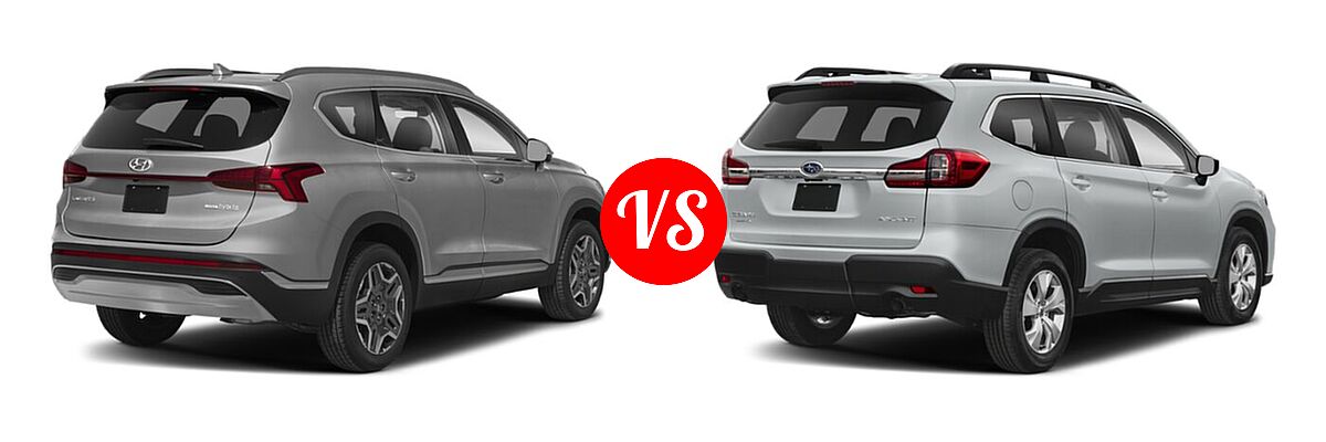 2022 Hyundai Santa Fe SUV Hybrid Limited vs. 2022 Subaru Ascent SUV 8-Passenger - Rear Right Comparison