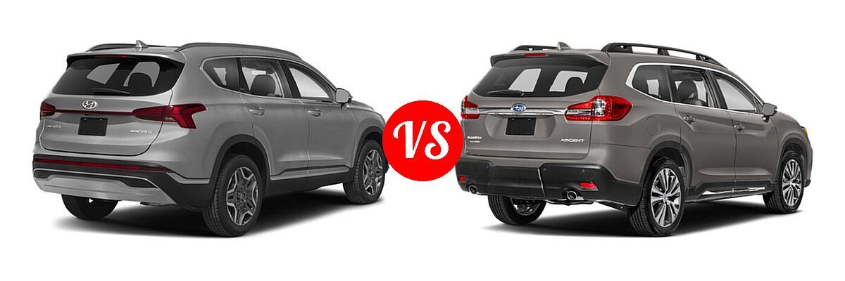 2022 Hyundai Santa Fe SUV Hybrid Limited vs. 2022 Subaru Ascent SUV Premium - Rear Right Comparison