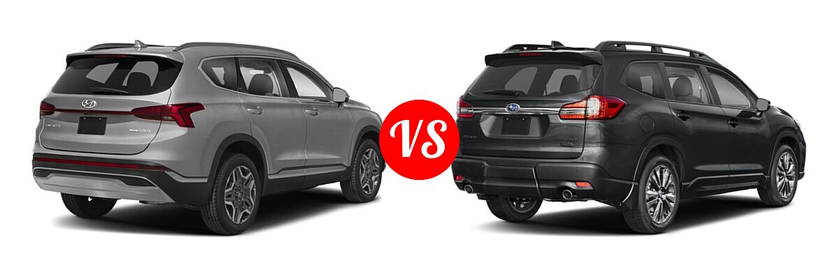 2022 Hyundai Santa Fe SUV Hybrid Limited vs. 2022 Subaru Ascent SUV Onyx Edition - Rear Right Comparison