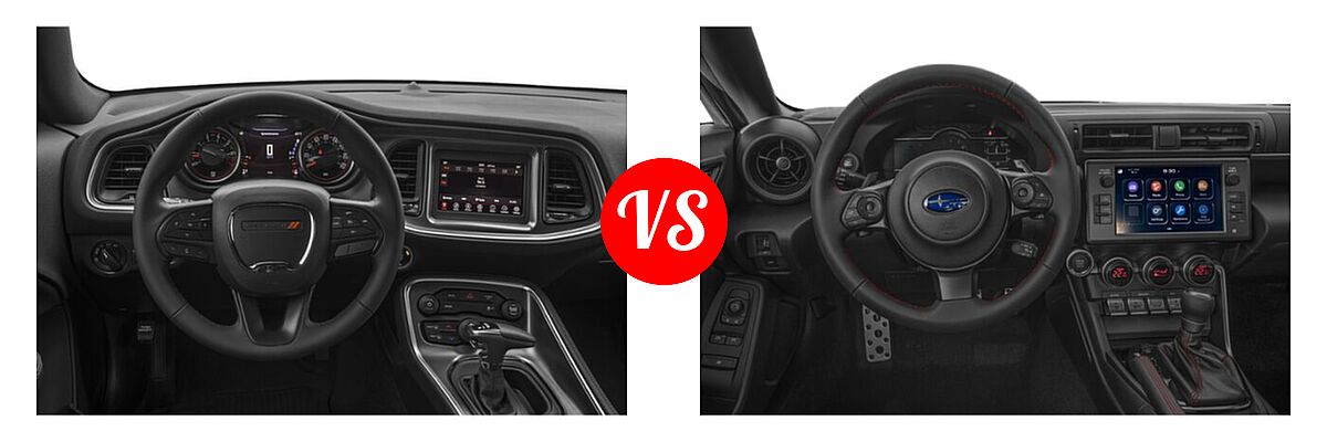 2022 Dodge Challenger Coupe SXT vs. 2022 Subaru BRZ Coupe Premium - Dashboard Comparison