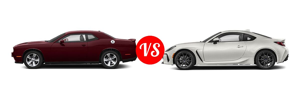 2022 Dodge Challenger Coupe SXT vs. 2022 Subaru BRZ Coupe Limited - Side Comparison