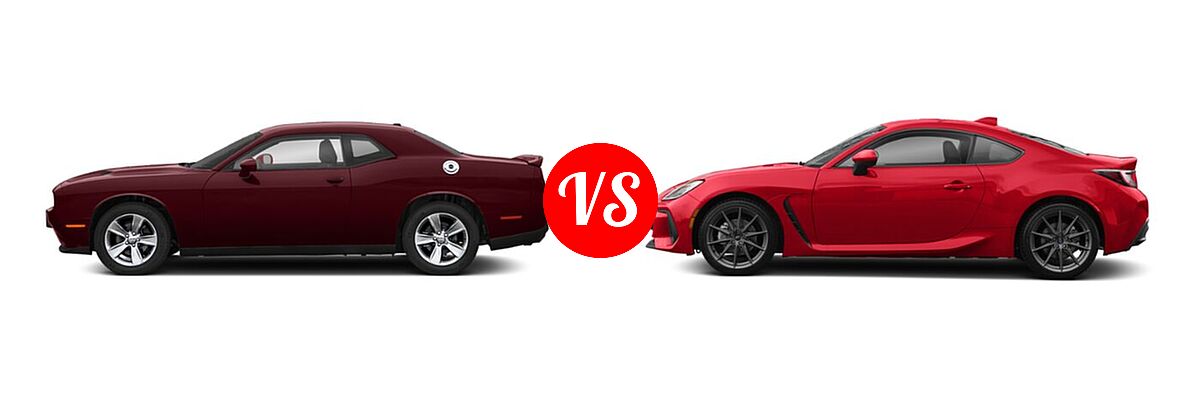 2022 Dodge Challenger Coupe SXT vs. 2022 Subaru BRZ Coupe Premium - Side Comparison