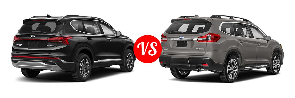 2022 Hyundai Santa Fe SUV Hybrid Blue vs. 2022 Subaru Ascent SUV Premium - Rear Right Comparison