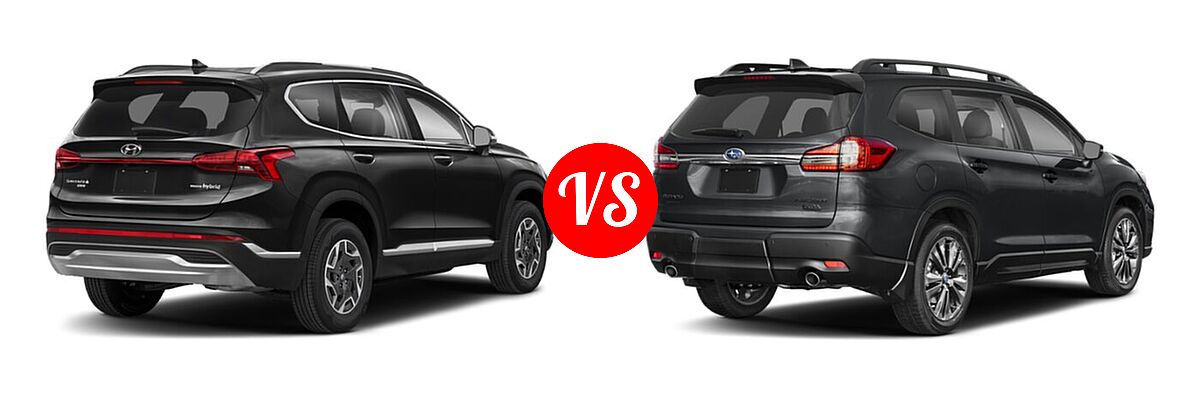 2022 Hyundai Santa Fe SUV Hybrid Blue vs. 2022 Subaru Ascent SUV Onyx Edition - Rear Right Comparison