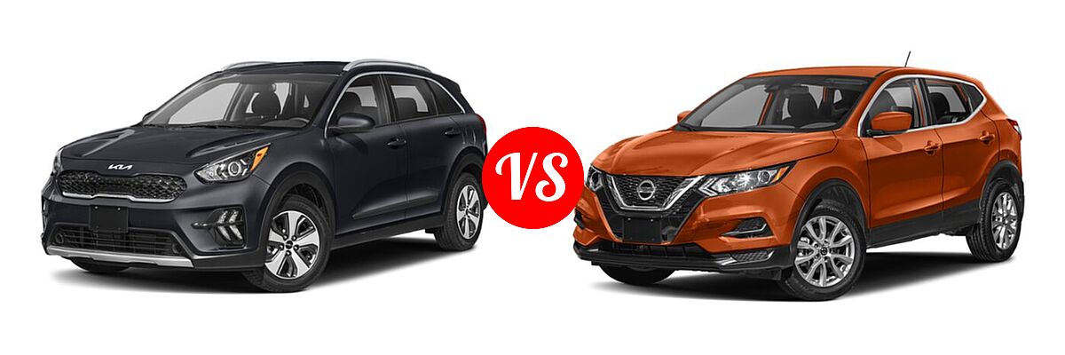 2022 Kia Niro SUV EX Premium / LX / LXS / LXS SE / Touring SE vs. 2022 Nissan Rogue Sport SUV S - Front Left Comparison