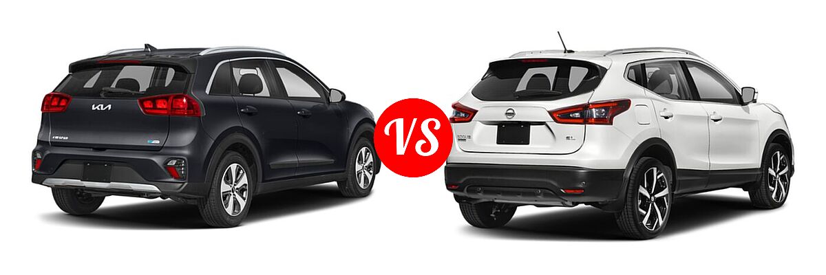 2022 Kia Niro SUV EX Premium / LX / LXS / LXS SE / Touring SE vs. 2022 Nissan Rogue Sport SUV SL - Rear Right Comparison