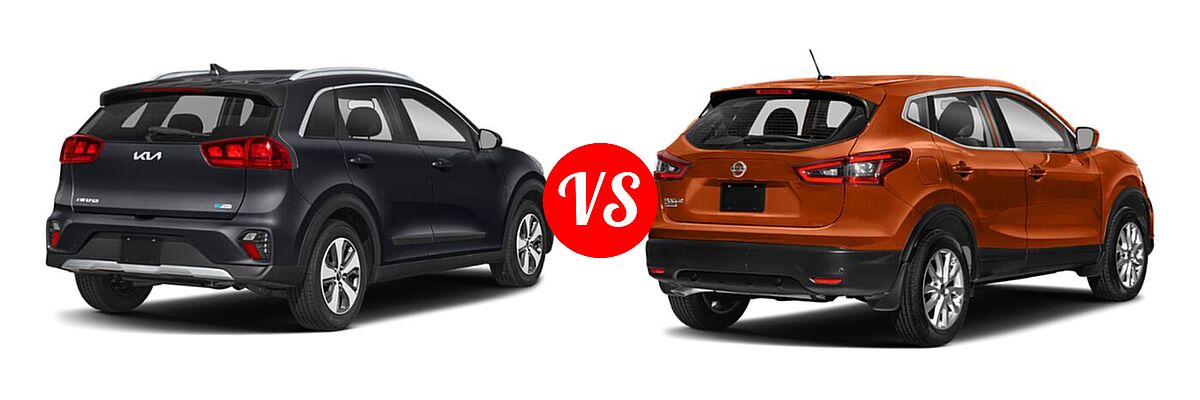 2022 Kia Niro SUV EX Premium / LX / LXS / LXS SE / Touring SE vs. 2022 Nissan Rogue Sport SUV S - Rear Right Comparison