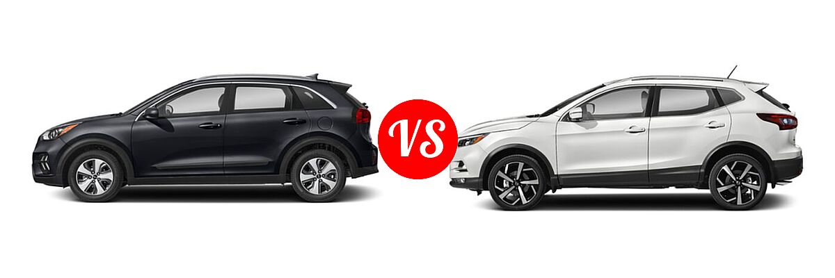 2022 Kia Niro SUV EX Premium / LX / LXS / LXS SE / Touring SE vs. 2022 Nissan Rogue Sport SUV SL - Side Comparison
