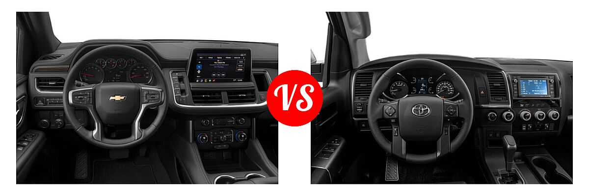 2022 Chevrolet Suburban SUV LS vs. 2022 Toyota Sequoia SUV TRD Sport - Dashboard Comparison