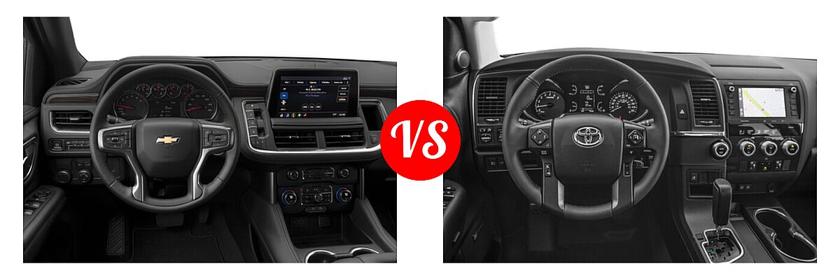 2022 Chevrolet Suburban SUV LS vs. 2022 Toyota Sequoia SUV Nightshade - Dashboard Comparison