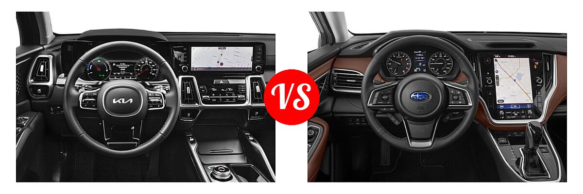 2022 Kia Sorento SUV Hybrid EX vs. 2022 Subaru Outback SUV Touring XT - Dashboard Comparison