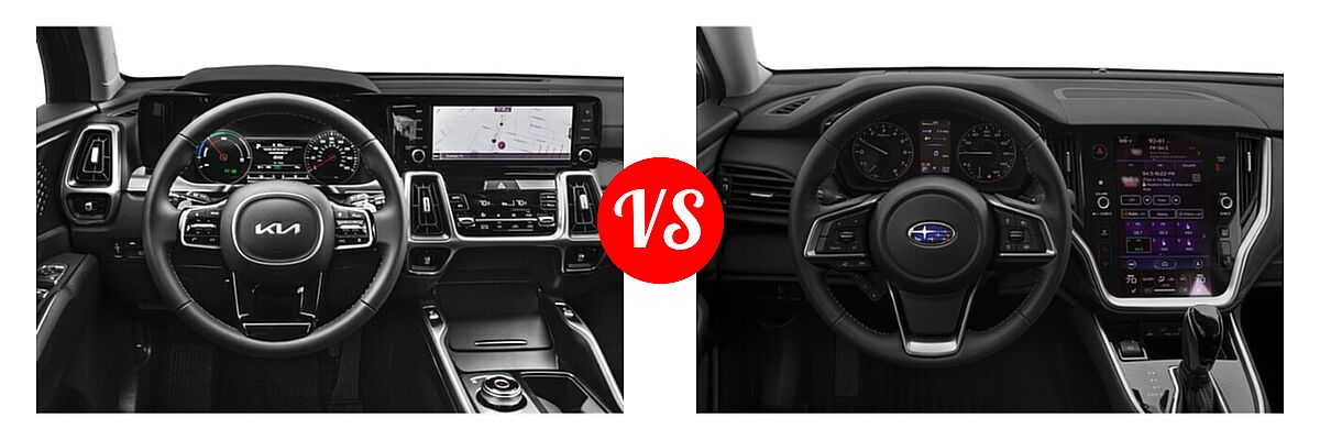 2022 Kia Sorento SUV Hybrid EX vs. 2022 Subaru Outback SUV Premium - Dashboard Comparison