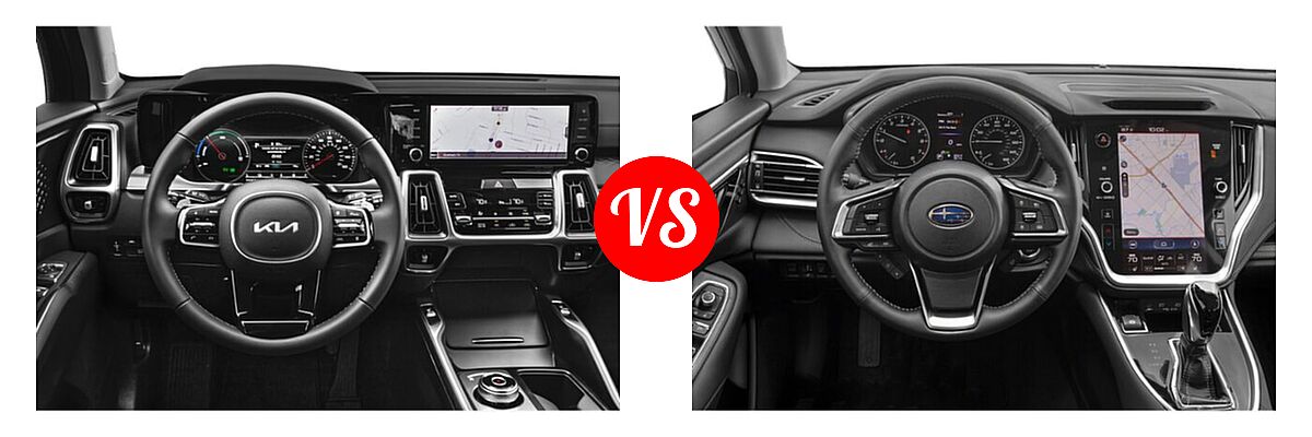 2022 Kia Sorento SUV Hybrid EX vs. 2022 Subaru Outback SUV Limited - Dashboard Comparison