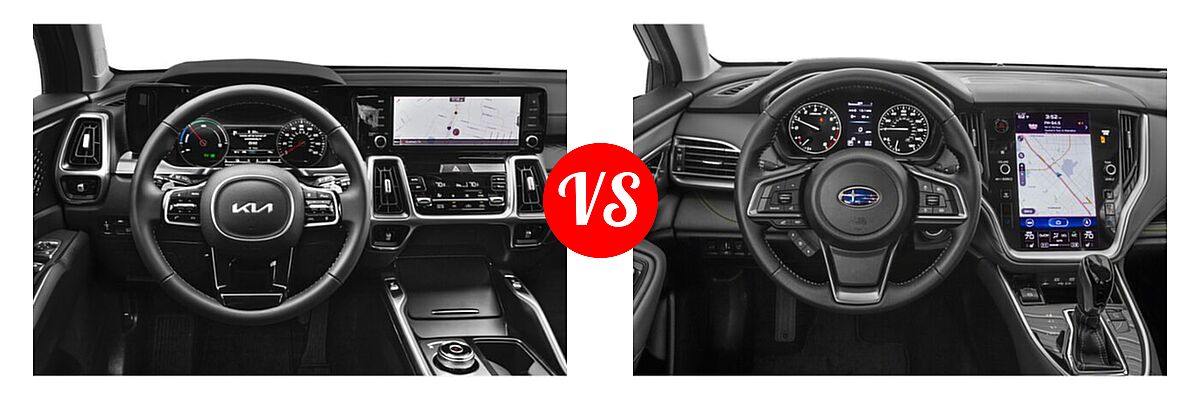 2022 Kia Sorento SUV Hybrid EX vs. 2022 Subaru Outback SUV Onyx Edition XT - Dashboard Comparison