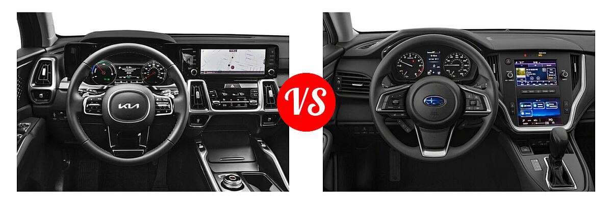 2022 Kia Sorento SUV Hybrid EX vs. 2022 Subaru Outback SUV Limited XT - Dashboard Comparison
