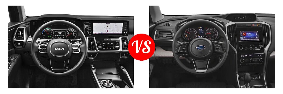 2022 Kia Sorento SUV Hybrid EX vs. 2022 Subaru Ascent SUV 8-Passenger - Dashboard Comparison