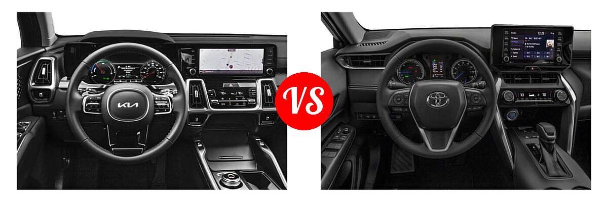 2022 Kia Sorento SUV Hybrid EX vs. 2022 Toyota Venza SUV Hybrid LE - Dashboard Comparison