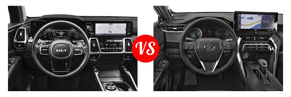 2022 Kia Sorento SUV Hybrid EX vs. 2022 Toyota Venza SUV Hybrid Limited - Dashboard Comparison