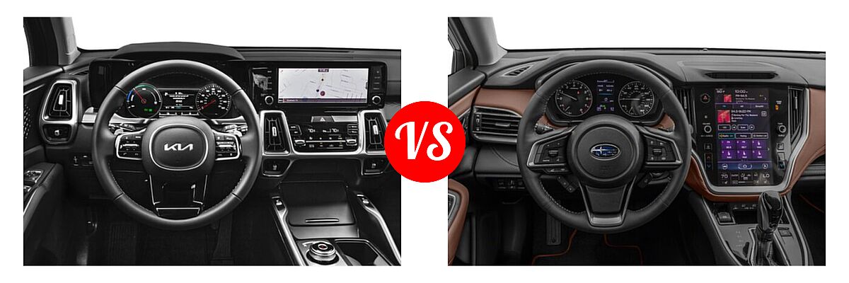 2022 Kia Sorento SUV Hybrid EX vs. 2022 Subaru Outback SUV Touring - Dashboard Comparison