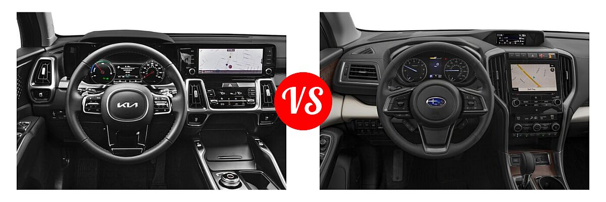 2022 Kia Sorento SUV Hybrid EX vs. 2022 Subaru Ascent SUV Touring - Dashboard Comparison