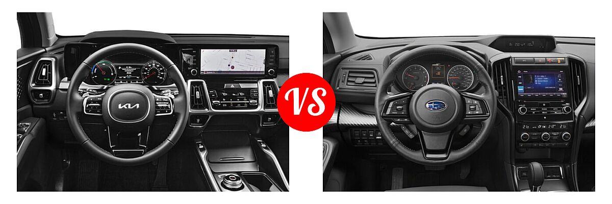 2022 Kia Sorento SUV Hybrid EX vs. 2022 Subaru Ascent SUV Onyx Edition - Dashboard Comparison