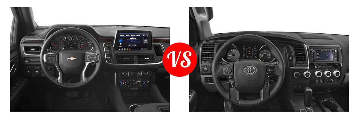 2022 Chevrolet Tahoe SUV LS vs. 2022 Toyota Sequoia SUV SR5 - Dashboard Comparison