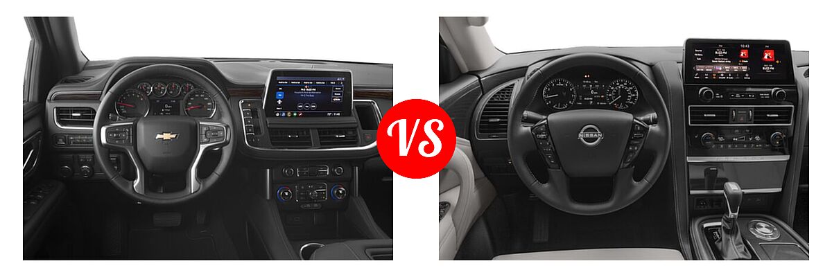 2022 Chevrolet Tahoe SUV LS vs. 2022 Nissan Armada SUV Platinum / S / SV - Dashboard Comparison