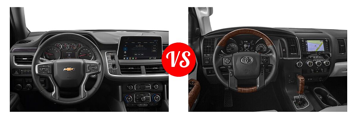 2022 Chevrolet Suburban SUV LT vs. 2022 Toyota Sequoia SUV Platinum - Dashboard Comparison
